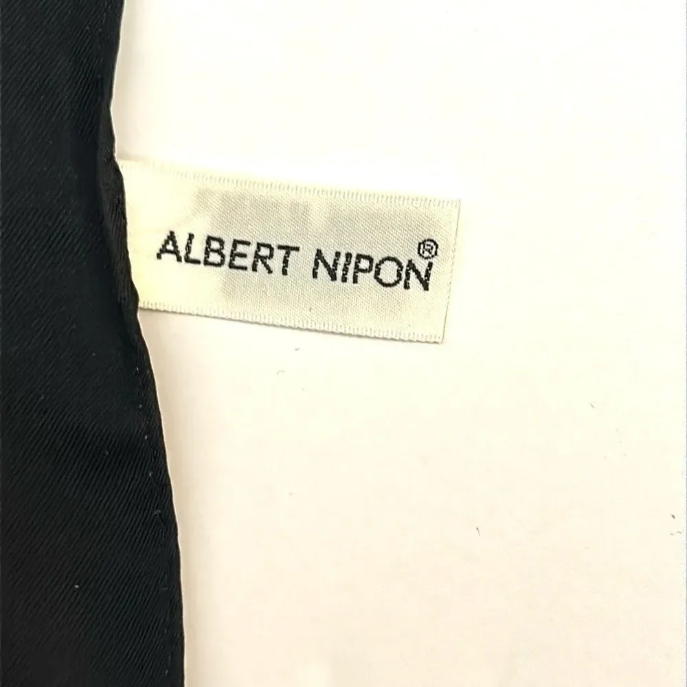 Vintage Albert Nipon Silk Scarf “We Were There” 34x34” made in Japan